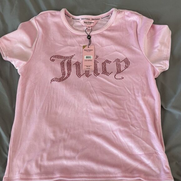 Juicy Couture Velour Women's Size XL Pink Sleepwear Lounge Shirt - Picture 5 of 8